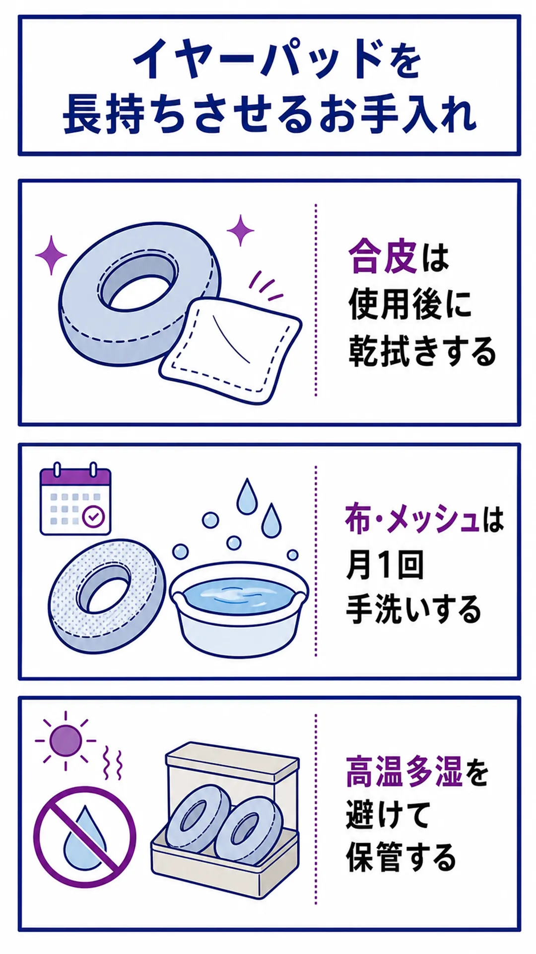 イヤーパッドを長持ちさせるお手入れのコツ