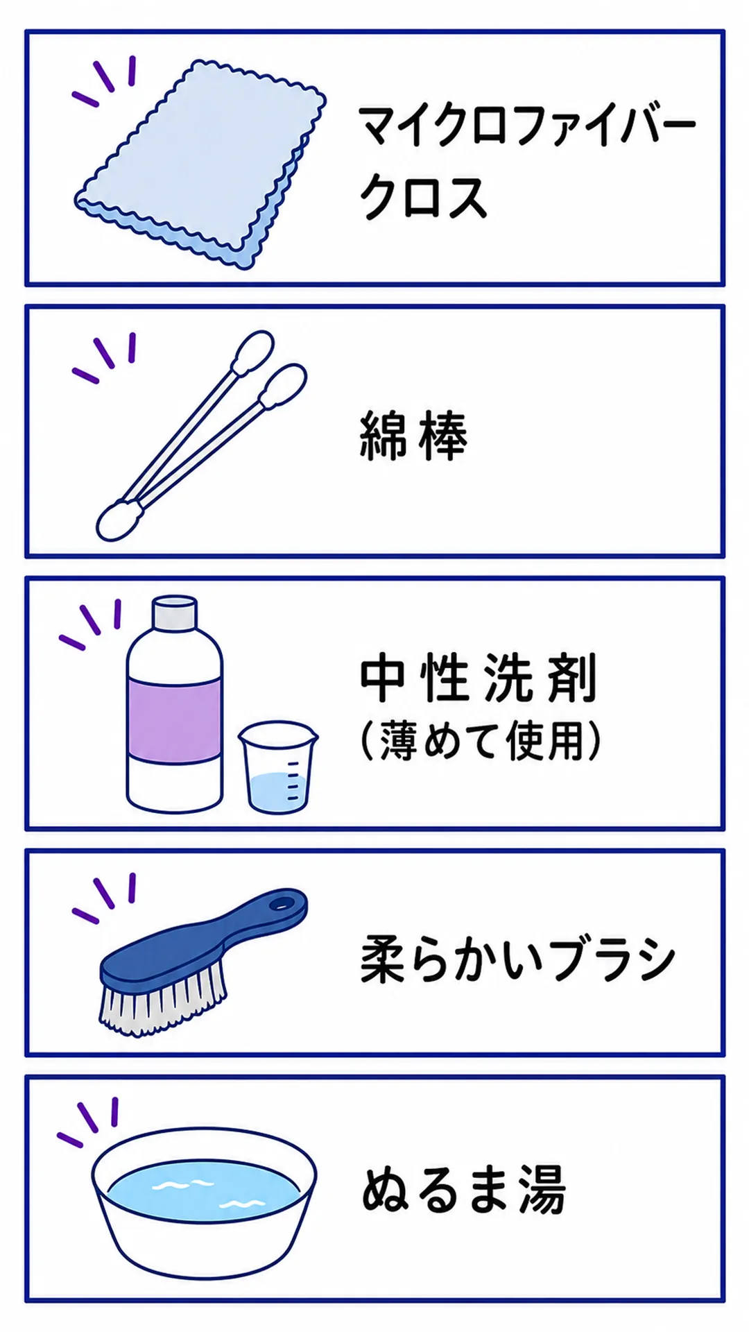 ヘッドホン掃除に必要な道具